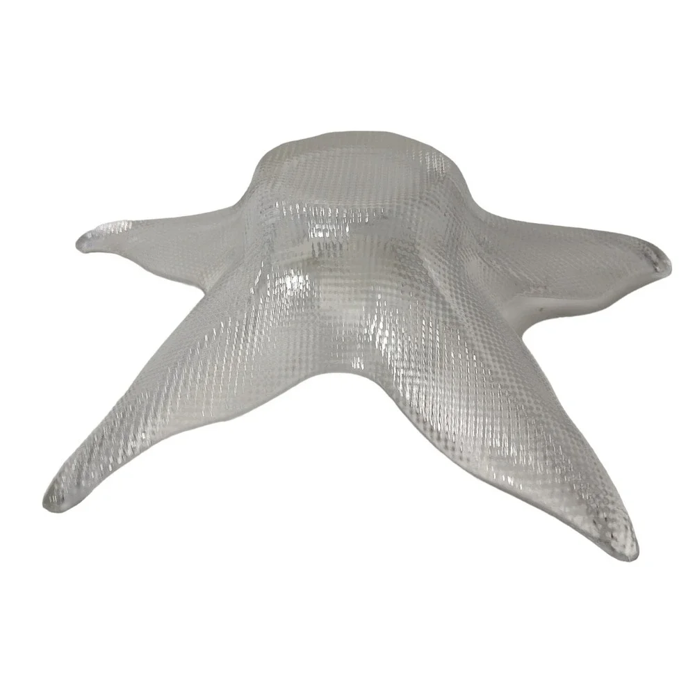 Textured‎ Clear Glass Starfish Bowl Nautical Cottage Core Beach Living 11 In SEE